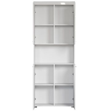 trendteam Hochschrank Hochschrank Badschrank Multifunktionsschrank Weiß 73x190x31cm