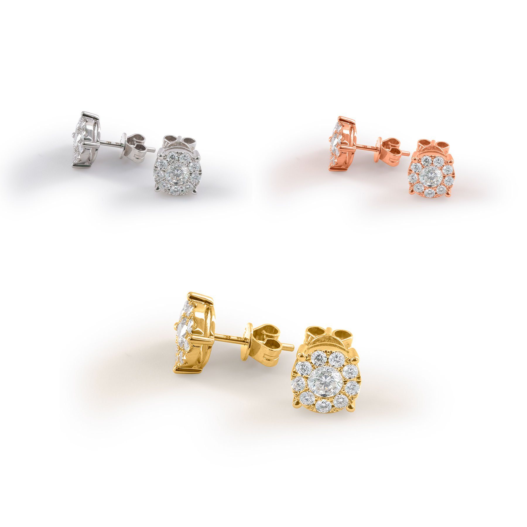 Stella-Jewellery Ohrstecker-Set 750er Gold Ohrstecker mit Diamanten zus. 0,21ct. (Diamantohrstecker), Diamanten Solitaire Ohrringe Brilliant 18K