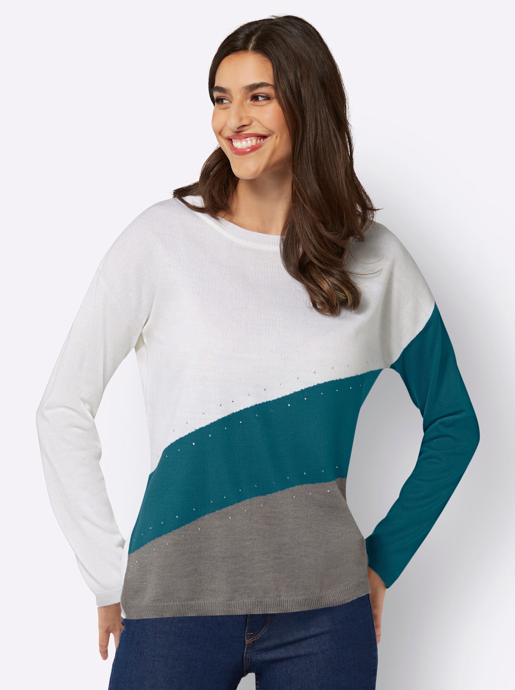 Strickpullover Rundhalspullover