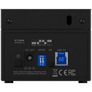 ICY BOX Festplatten-Gehäuse Externes RAID System für 2x 3.5″ SATA III, RAID-fähig