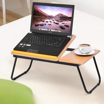 KOMFOTTEU Laptoptisch Schreibtisch Bett, klappbar, höhenverstellbar, Betttisch
