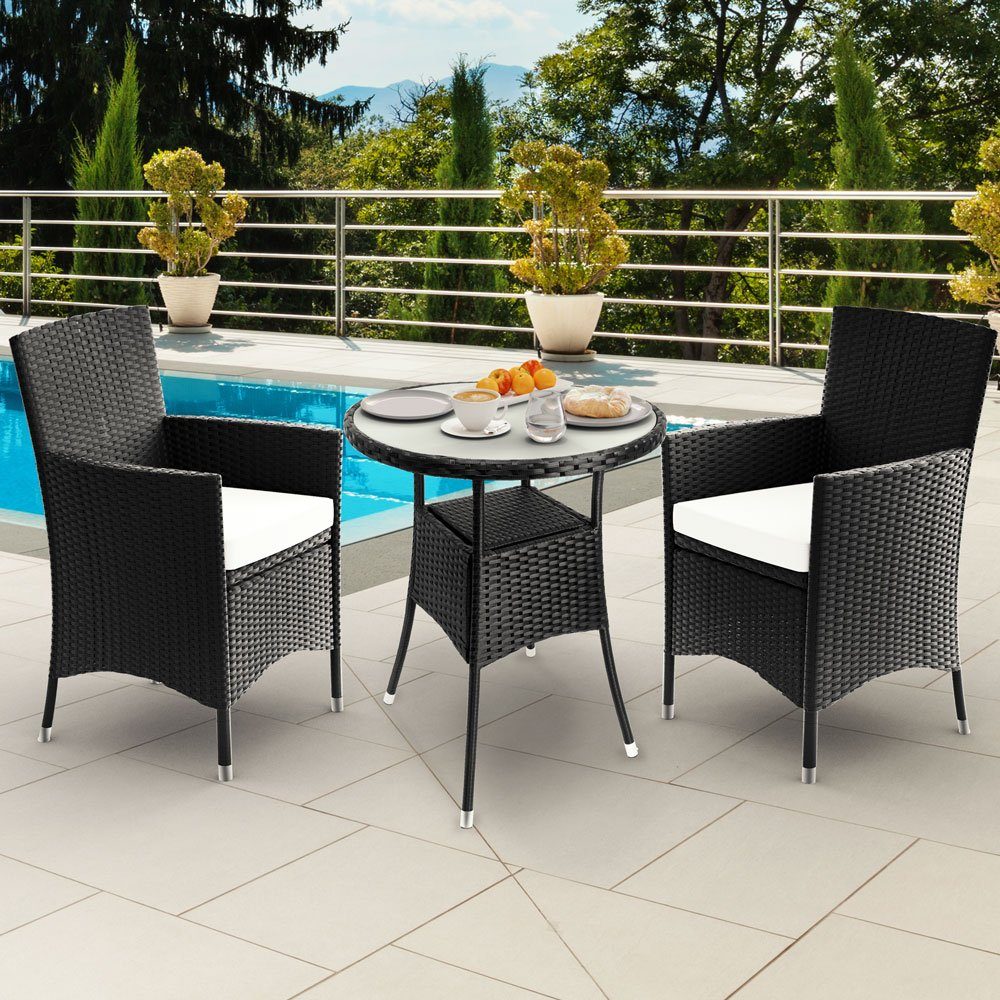 Casaria Balkonset, 3 teilig Stühle Stapelbar günstig online kaufen
