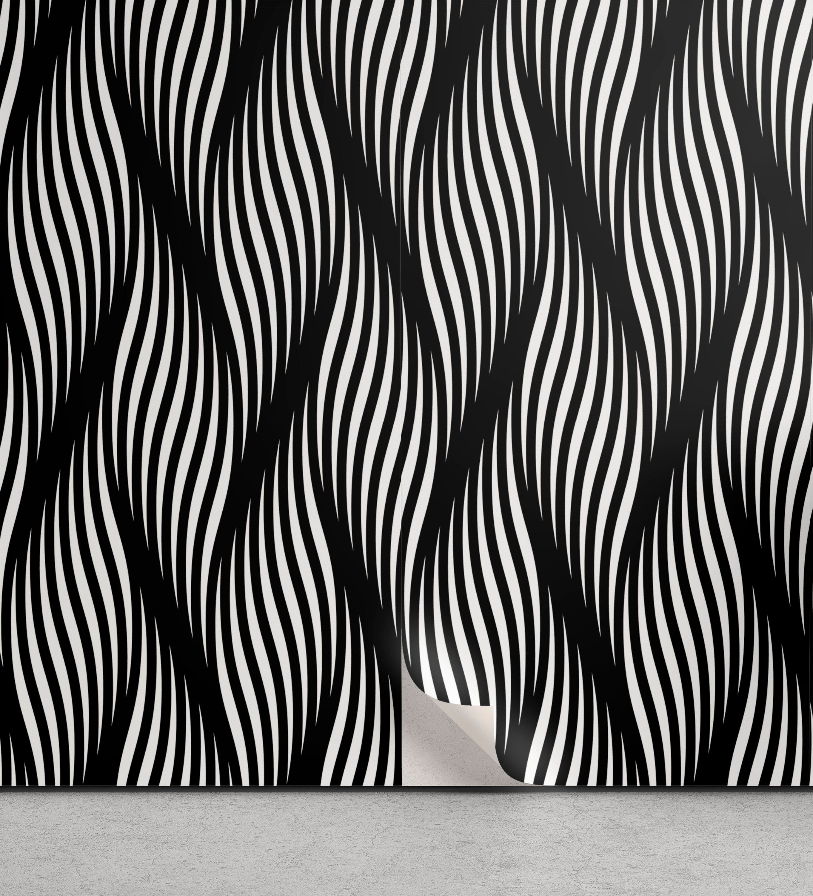 Abakuhaus Vinyltapete selbstklebendes Wohnzimmer Küchenakzent, Streifen Moderne wirbelnde Wirkung Linien | Vinyltapeten