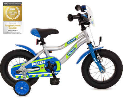 Bachtenkirch Kinderfahrrad 12 zoll Polizei Fahrrad für Kinder ab 3 Jahre, mit Rücktrittbremse