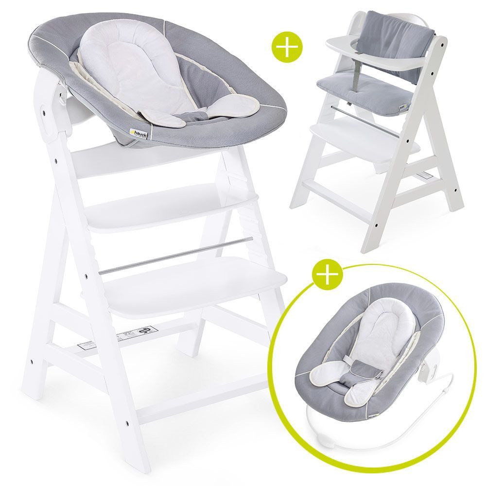 Hauck Hochstuhl Hauck Alpha Plus White Newborn Set (Set, 4 St), Holz Babyst günstig online kaufen