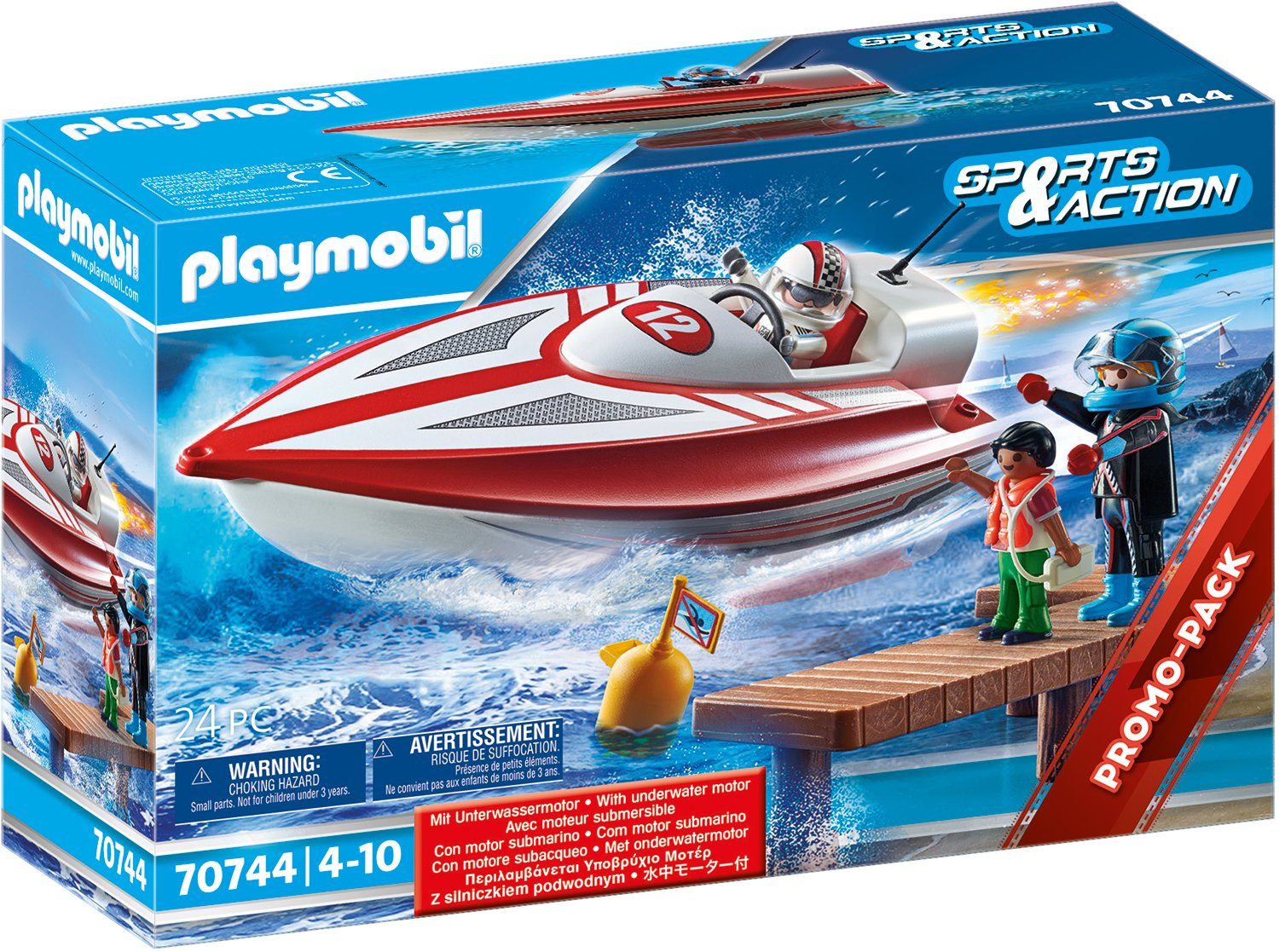 Image of Playmobil® Konstruktions-Spielset »Speedboot mit Unterwassermotor (70744), Sports & Action«, Made in Germany