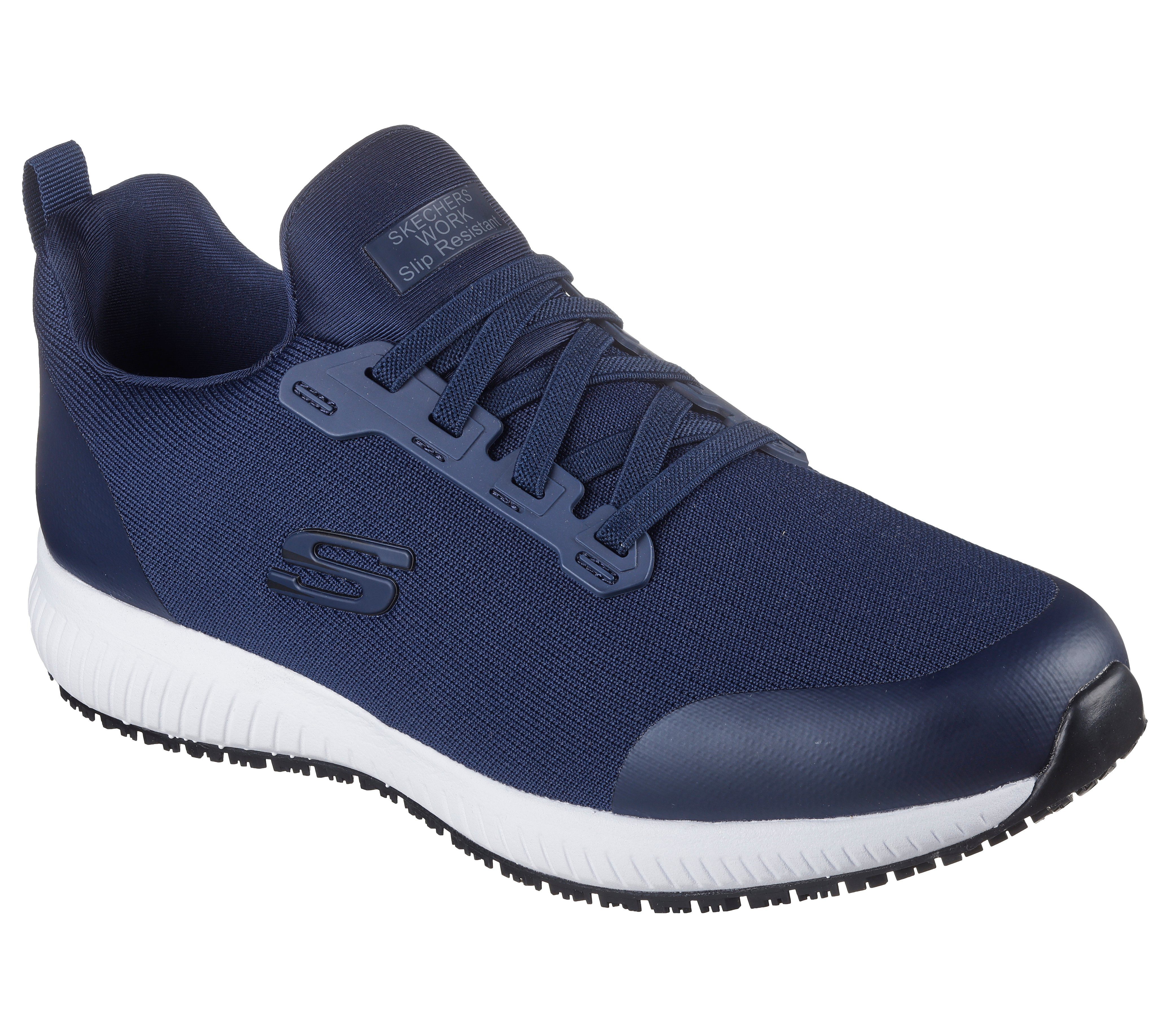Skechers Arbeitsschuhe Herren SQUAD SR, Rutschhemmender Sneaker mit Memory Foam Arbeitsschuh Wasser- & schmutzabweisend - Relaxed Fit, mehr Platz für Komfort