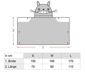 GalaxyCat Umhang Kuscheliger Fleece Poncho -Umhang mit Kapuze für Totoro, Fleece Umhang für Totoro Fans