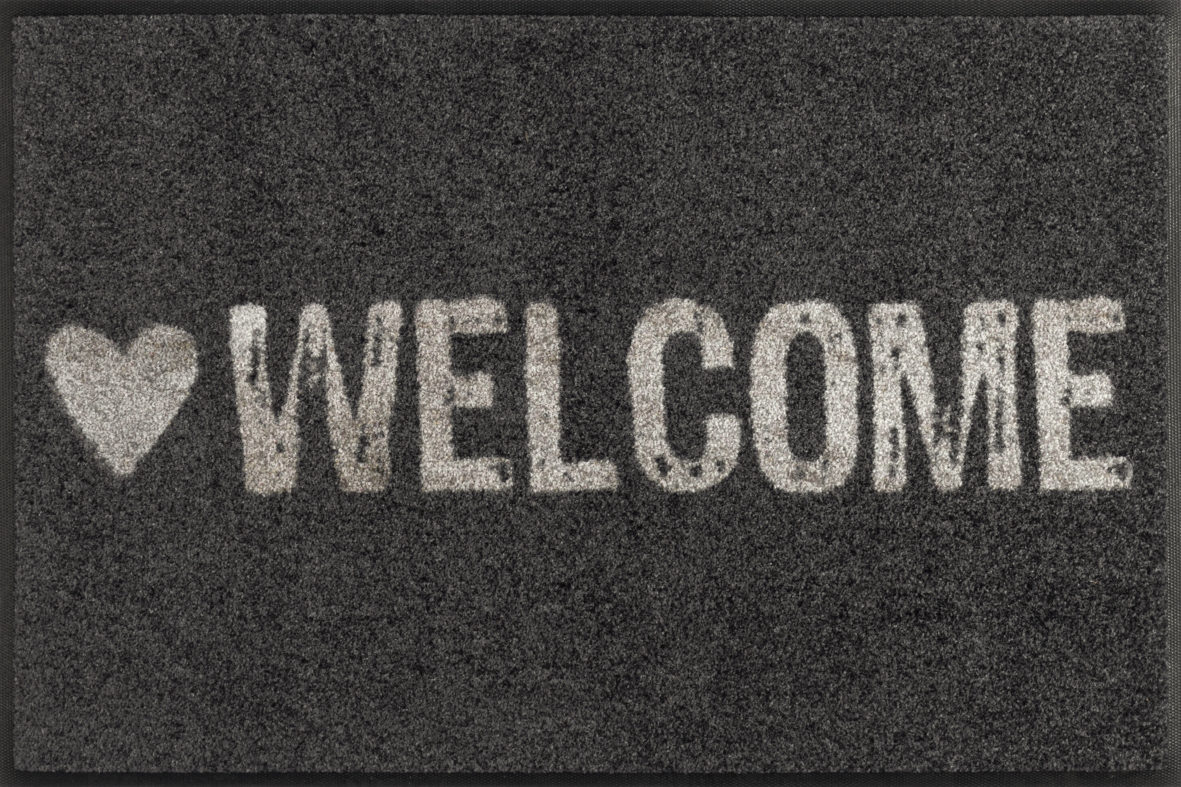 wash+dry by Kleen-Tex Fußmatte Warmly Welcome, rechteckig, Höhe: 7 mm