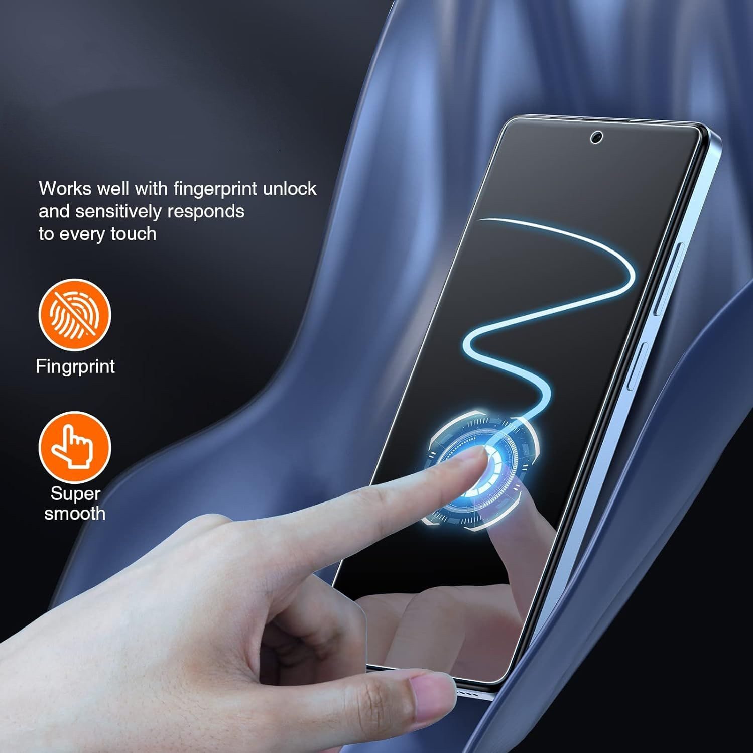 CLM-Tech Displayschutzglas 2x Schutzfolie für Samsung Galaxy A55 5G Panzerfolie kristallklar für Samsung Galaxy A55 5G, Galaxy A55 5G Panzerglas Folie - Anti-Fi – Bild 5 von 5