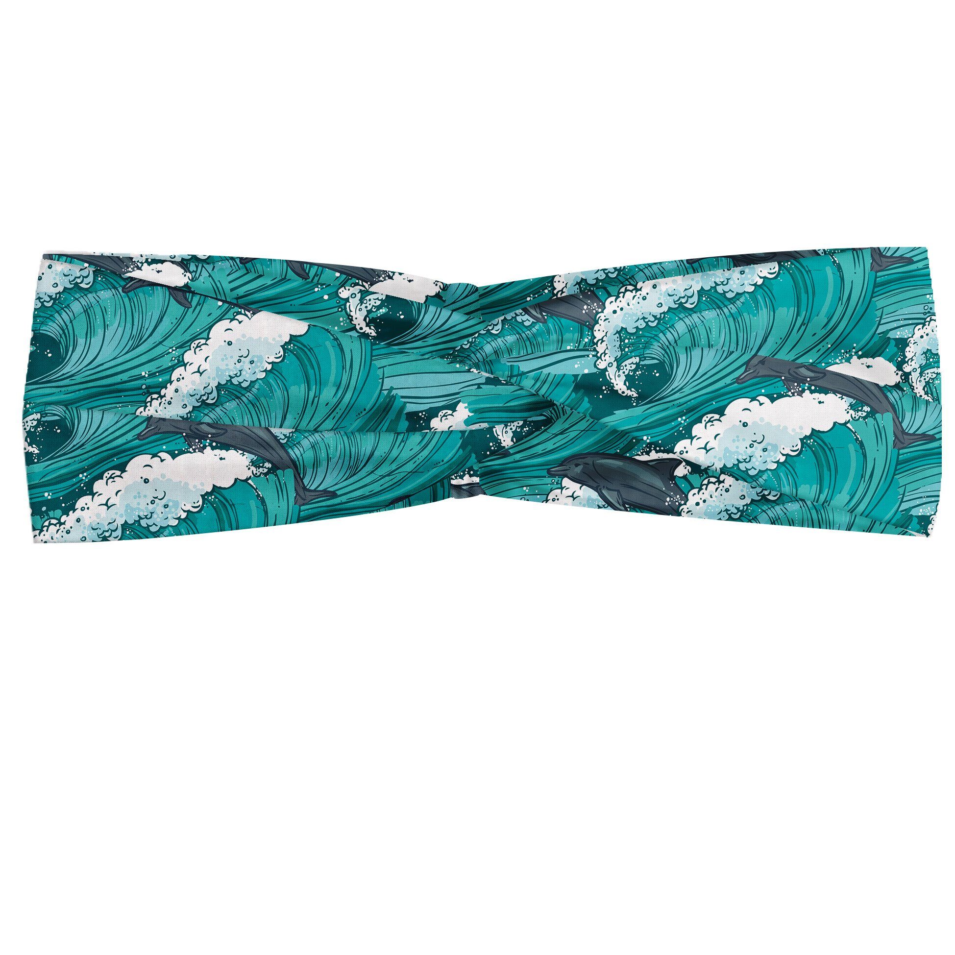 Abakuhaus Stirnband Elastisch und Angenehme alltags accessories Ozean Surfen Doodle Dolphins