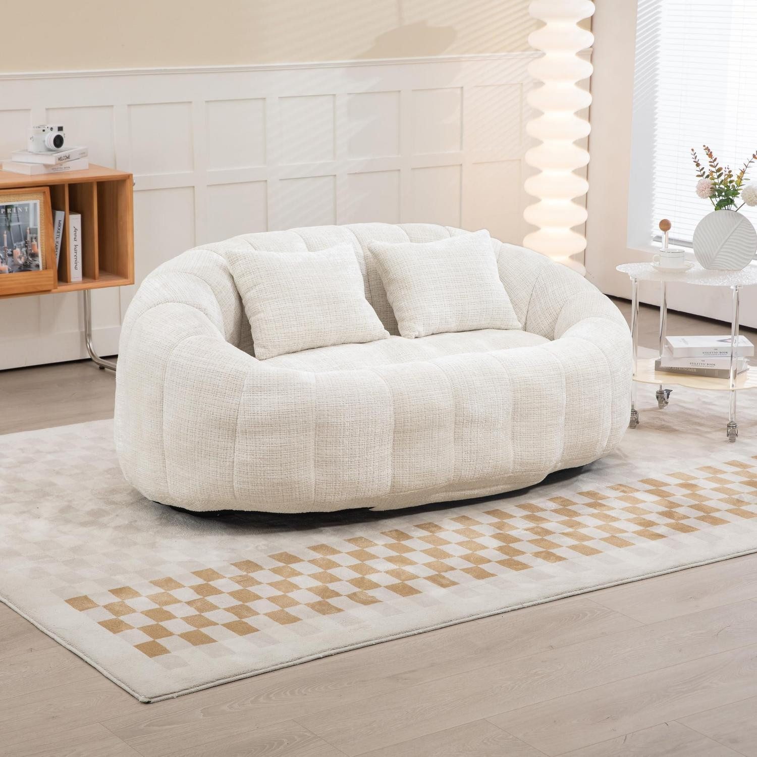 Schlafsofa Schlafsofa Sitzsack Relaxsessel Beige 145 × 95 × 63 cm (L × P × H)