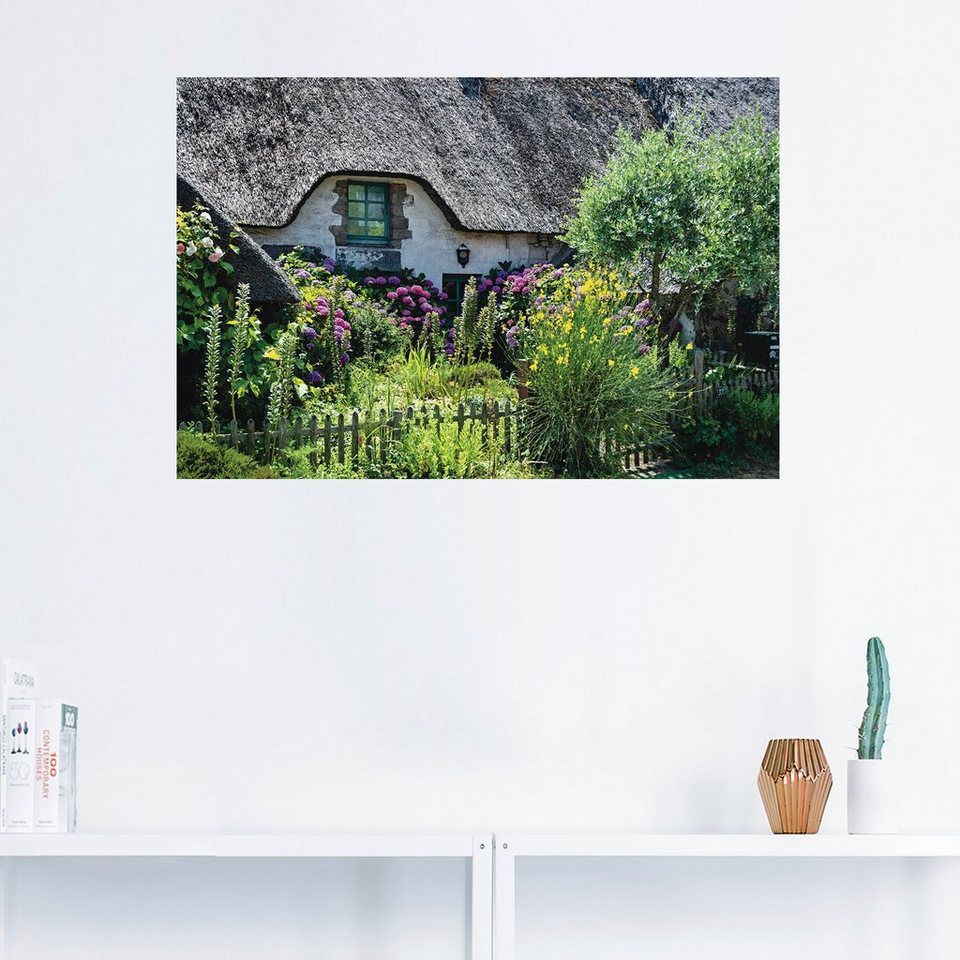 Artland Wandbild Altes Landhaus im Norden Frankreichs, Gartenbilder (1 St),  als Alubild, Leinwandbild, Wandaufkleber oder Poster in versch. Größen