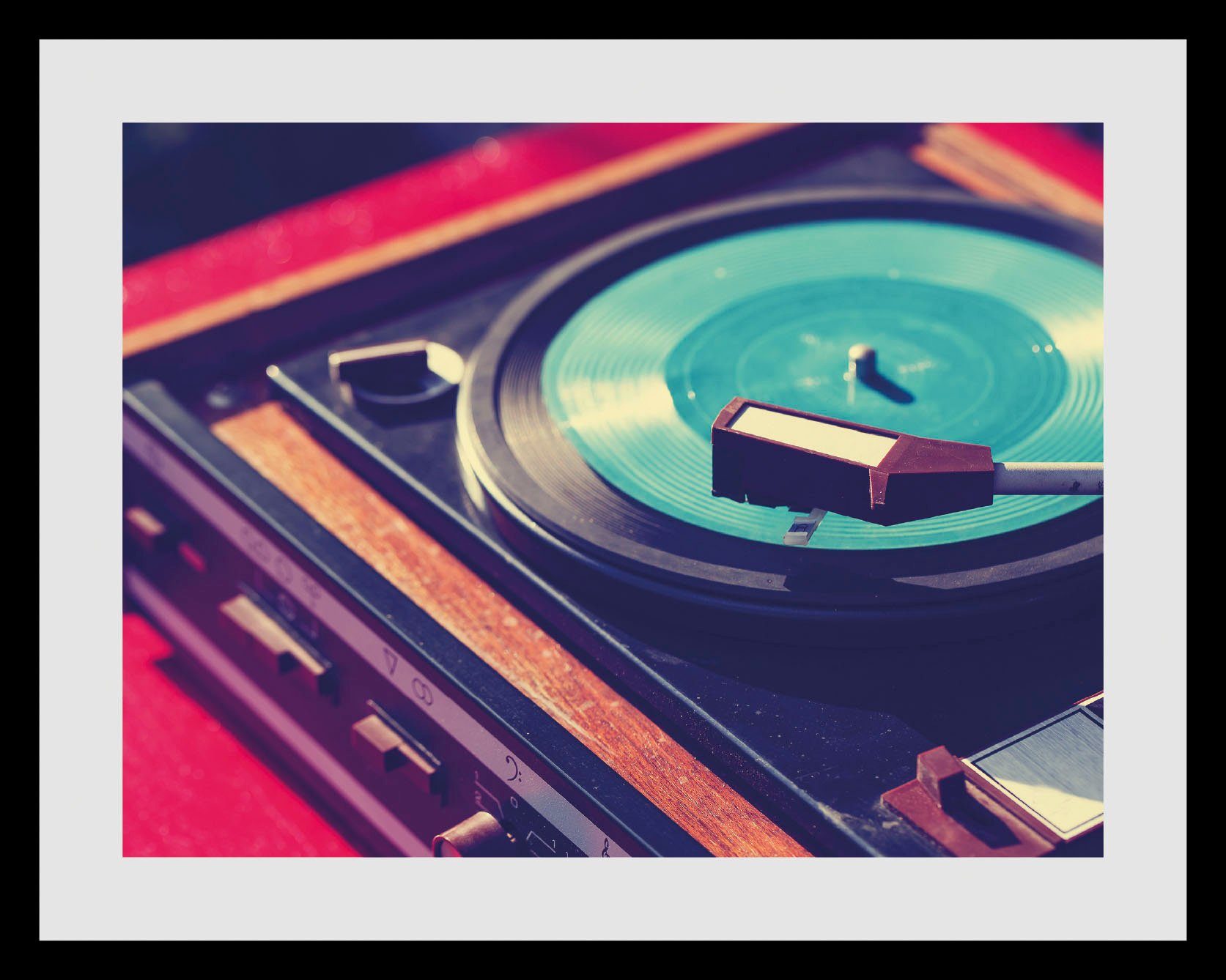 queence Bild DJ, D, J, Tanz, Technik (1 St), HD Premium Poster-Druck inkl. Holzrahmen