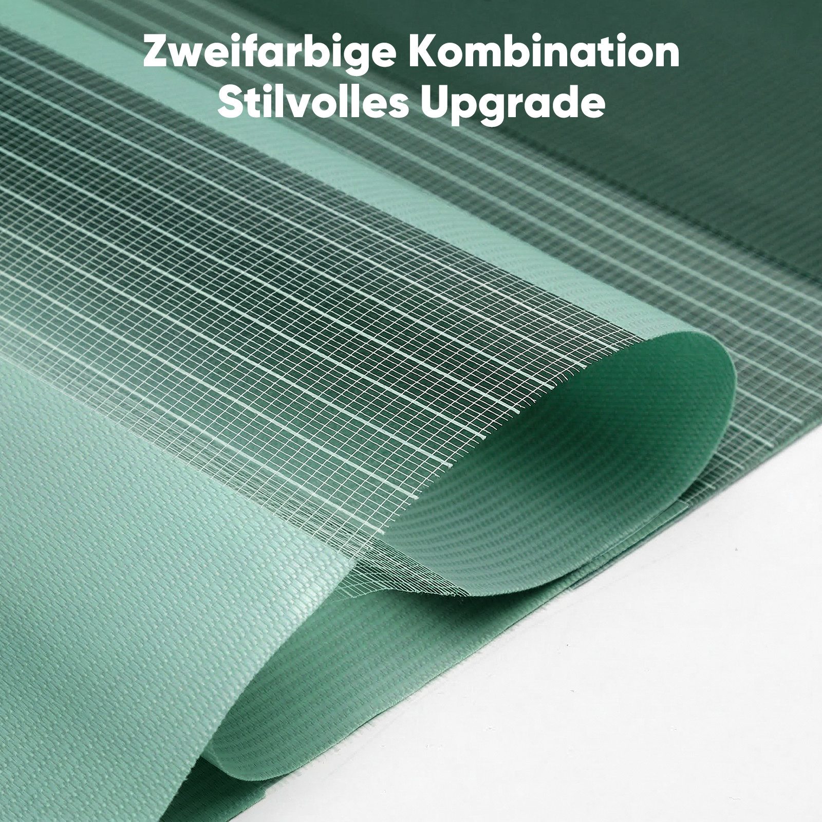 Doppelrollo Doppelrollo Zebra Rollo Zweifarbig Klemmfix ohne Bohren Sichtschutz, Sekey, freihängend, Extra breite Stoffbahnen, Lichtregulierung, Kettenzug links – Bild 4 von 5