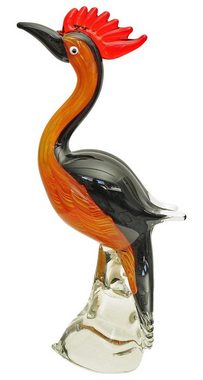 Aubaho Dekofigur Glasfigur Kranich Figur Vogel Glas im Murano Antik Stil 32cm