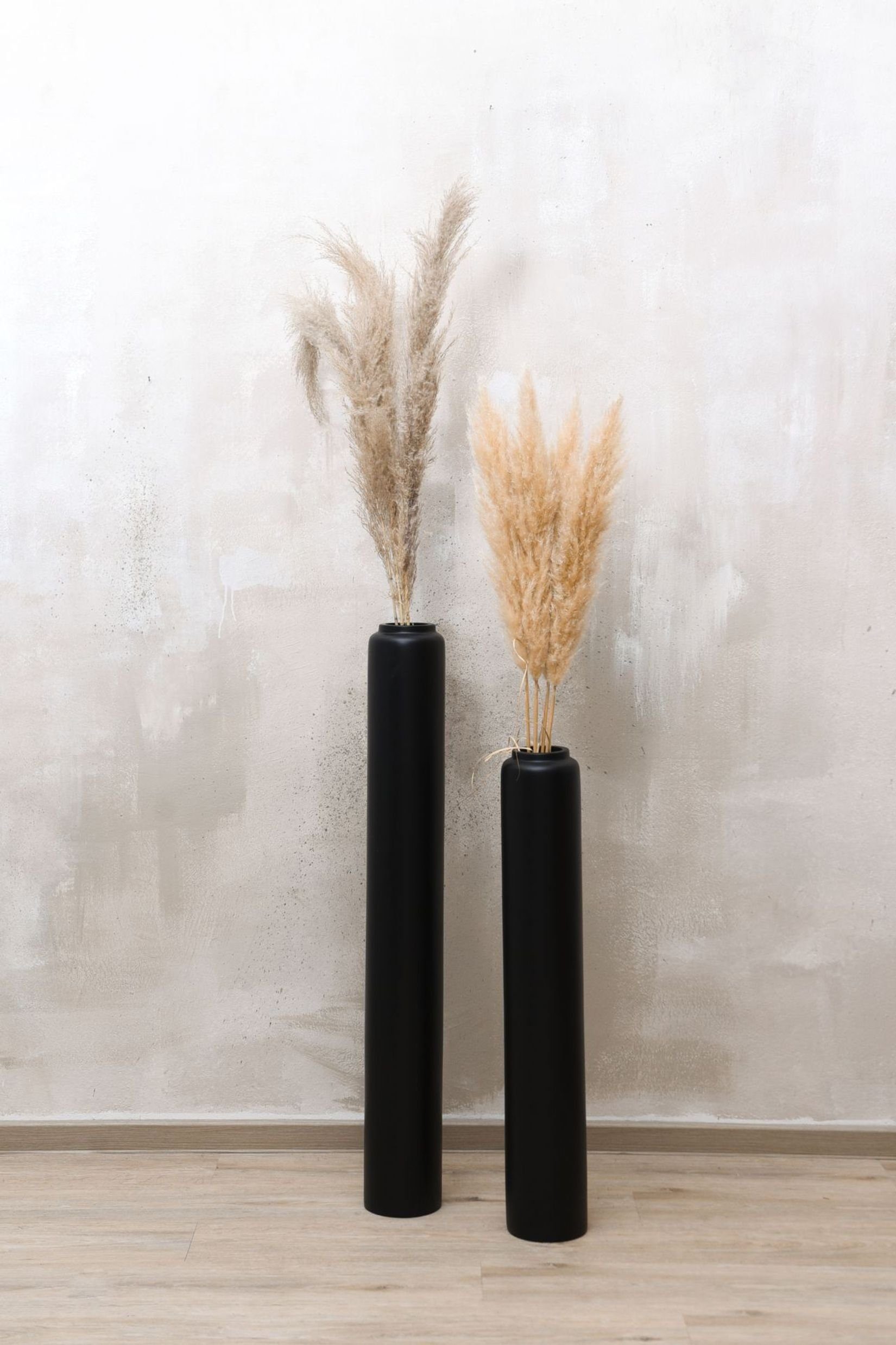VIVANNO Bodenvase Fiberglas DIRETO Säule - Schwarz Matt (1 St), 14x80 cm – Bild 5 von 5