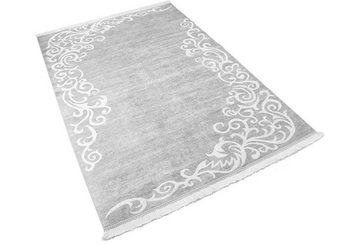 Teppich Dinarsu Waschbarer Teppich 1081-Grey 4mm 6x Größen Läufer Grau, merinos, Höhe: 4 mm, Universell einsetzbar, Fußbodenheizungsgeeignet