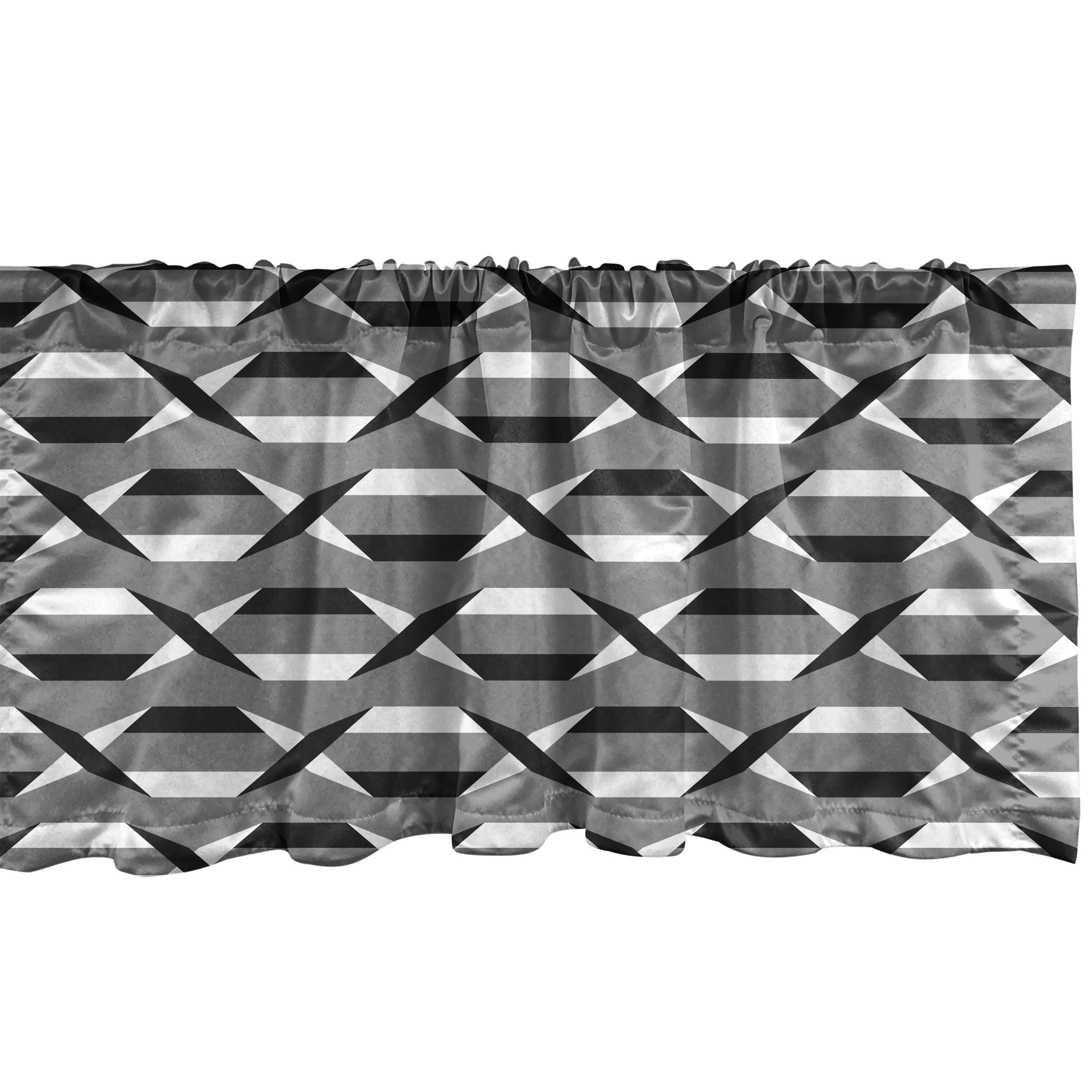 Scheibengardine Vorhang Volant für Küche Schlafzimmer Dekor mit Stangentasche, Abakuhaus, Microfaser, Modern Schneidene Streifen-Muster
