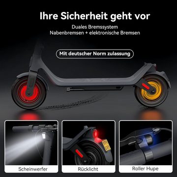 LEQISMART E-Scooter E-Scooter mit Straßenzulassung 30km Reichweite & 100kg Belastung, 20,00 km/h, Scooter Elektro, Erwachsene, Escooter mit Straßenzulassung, 100 kg