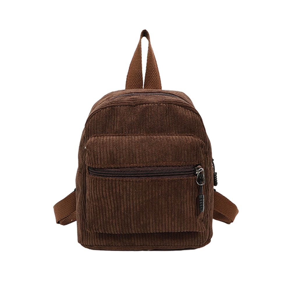 nsihing Rucksack Cord Rucksack Damen Klein, Süß Mini Rucksack Damen, Leicht, mit 2 Reißverschlusstaschen, Verstellbarem Gurt für Reisen