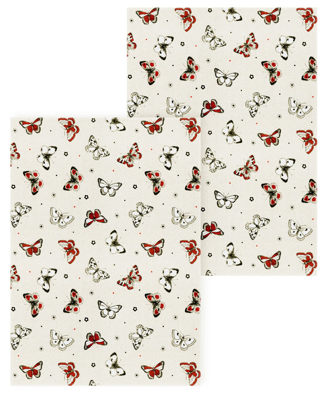 Lashuma Handtuch Set Schmetterling, Jacquard (Set, 2-St), 2x Geschirrtücher, Küchentücher 48x68 cm