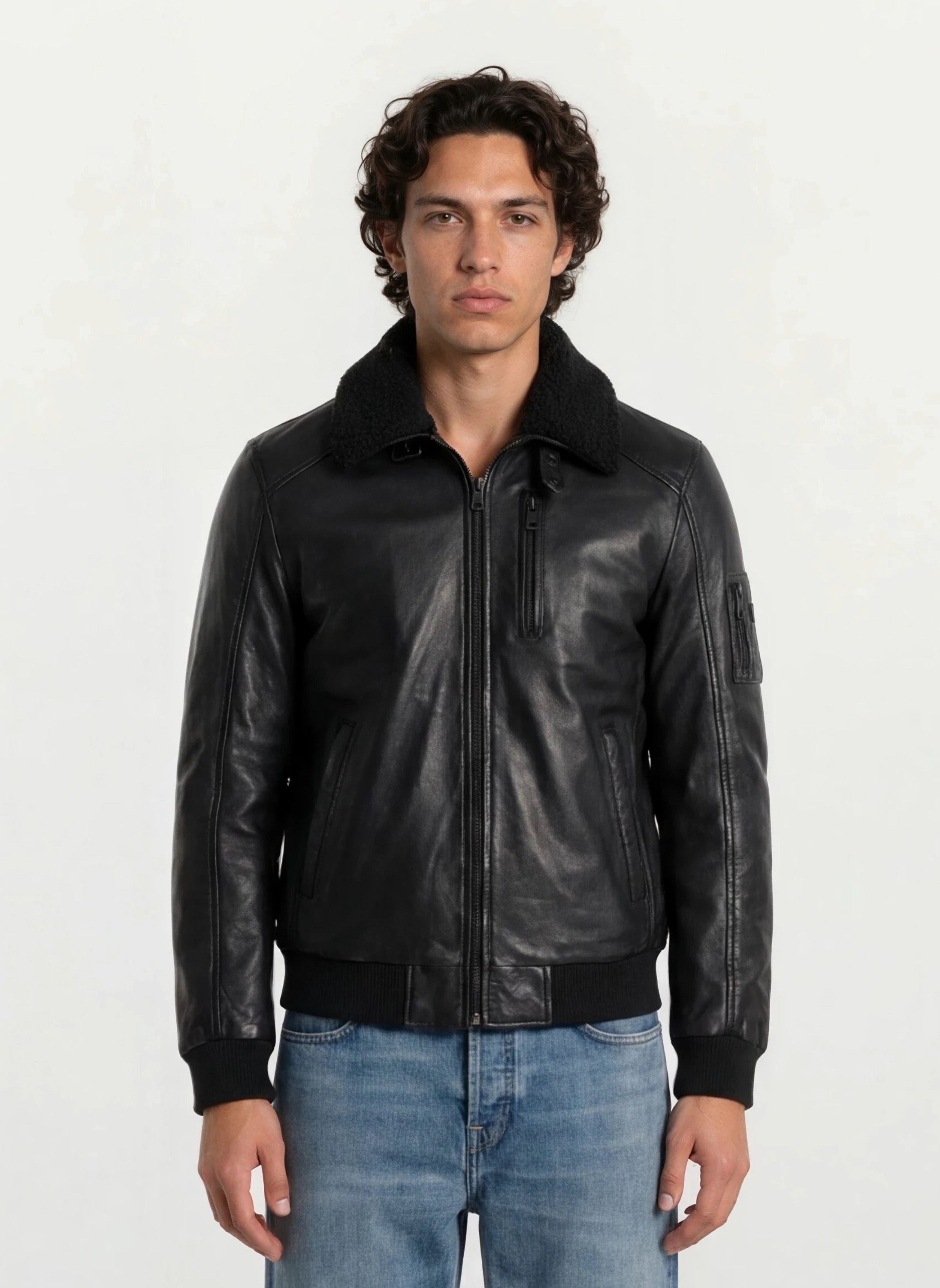 trueprodigy Lederjacke Blaze Pilotenjacke Fliegerjacke