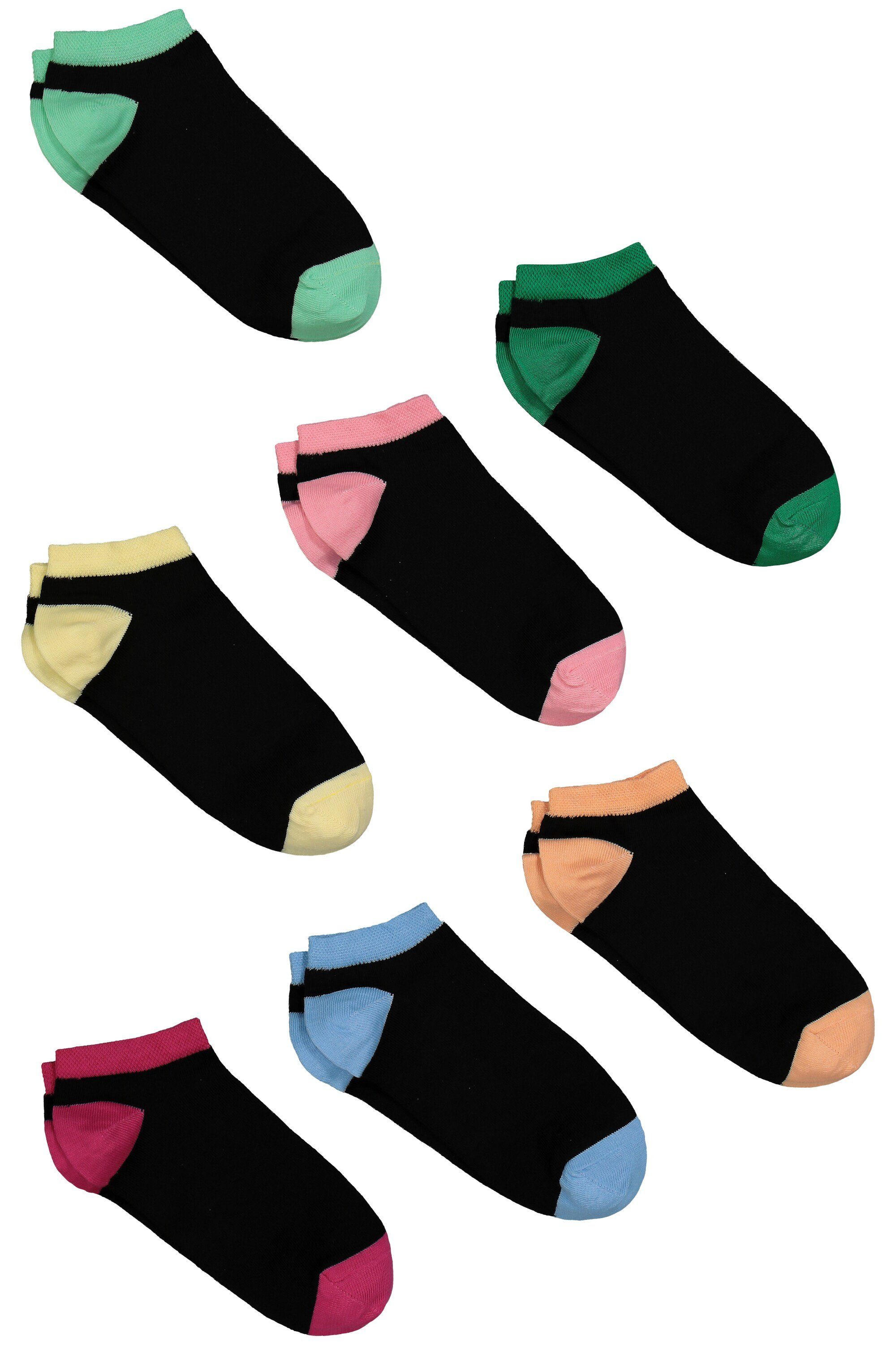 Ulla Popken Kuschelsocken 7er-Pack Sneakersocken Kontrast