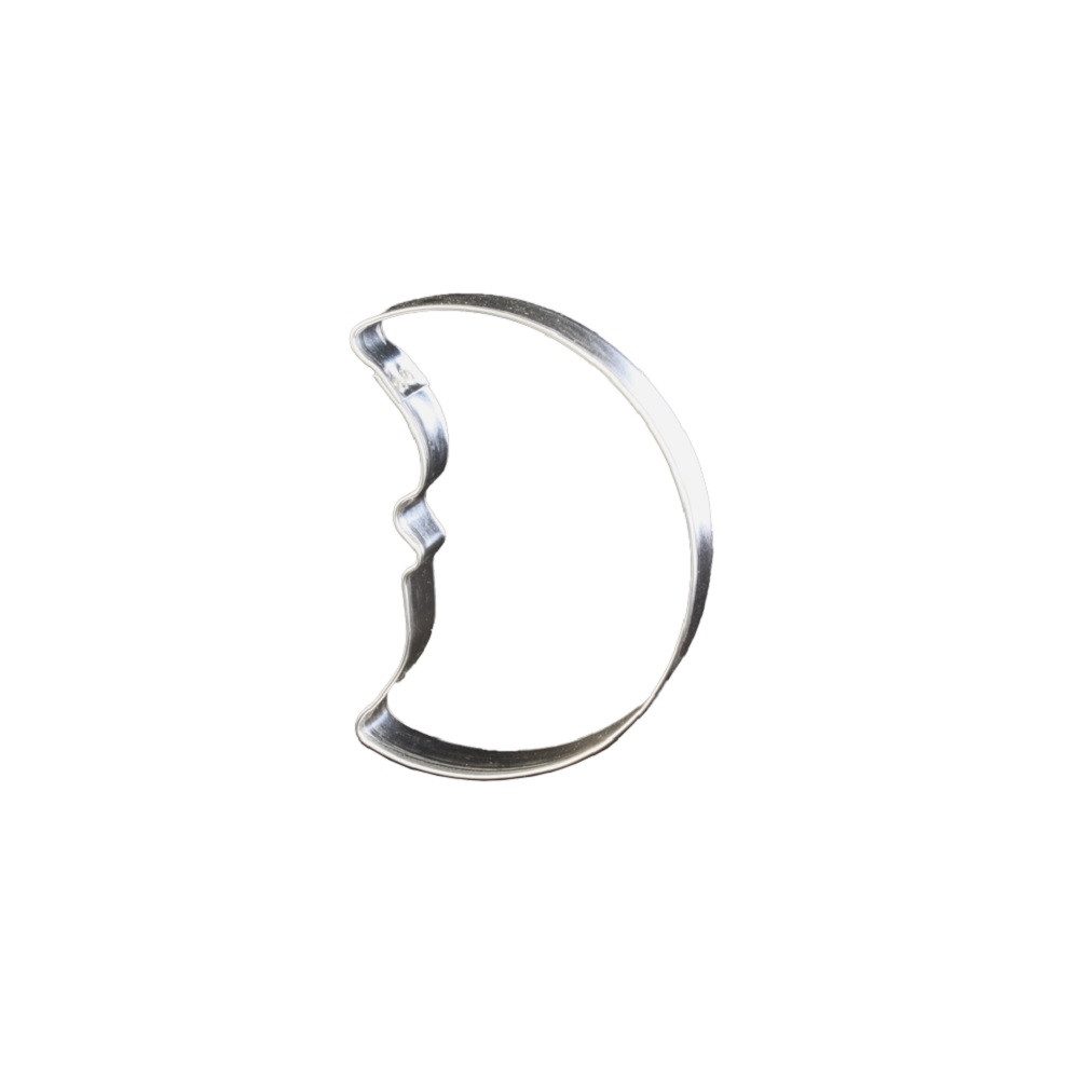 LARES Ausstechform Mond - 12 cm - aus Weißblech - für Kekse, Plätzchen und Lebkuchen, Weißblech, lebensmittelecht - für kleine und große Backfans - Made in Germany
