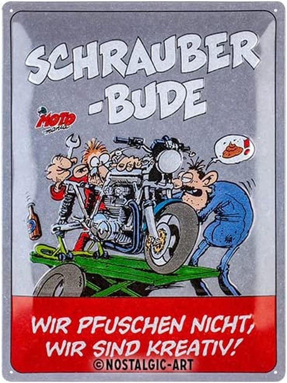Metallschild Blechschild 30 x 40 cm - MOTOmania - Schrauberbude