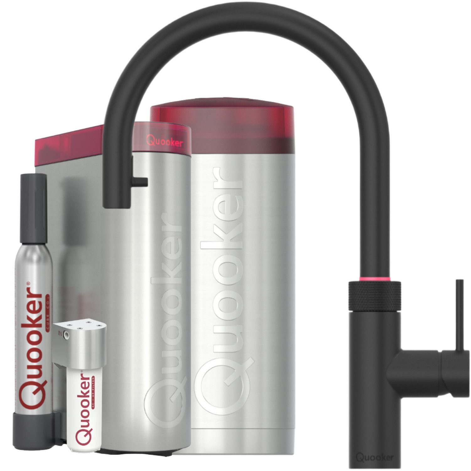 QUOOKER Küchenarmatur Flex Set Round Set,Combi+, CUBE schwarz FXRBLK COMBI+ CUBE2 *inkl. 7 JAHRE GARANTIE*