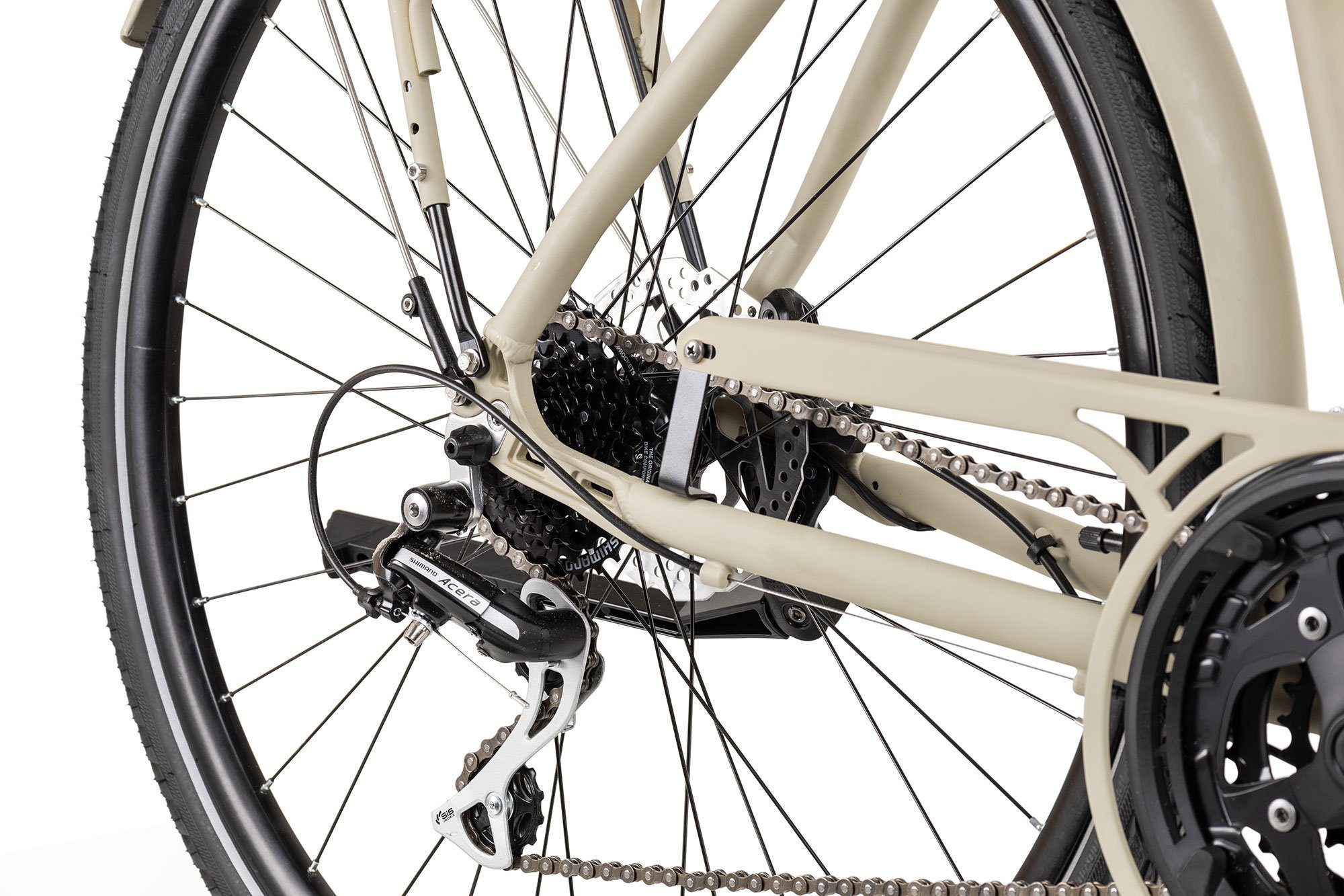 2R Manufaktur Trekkingrad TLX24, 24 Gang Shimano Acera RD-M360 Schaltwerk, Kettenschaltung, Herrenrad 28 Zoll braun/beige