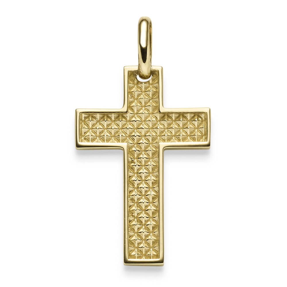 Kettenanhänger Anhänger Kreuz 36,5x20mm aus 585 Gelbgold