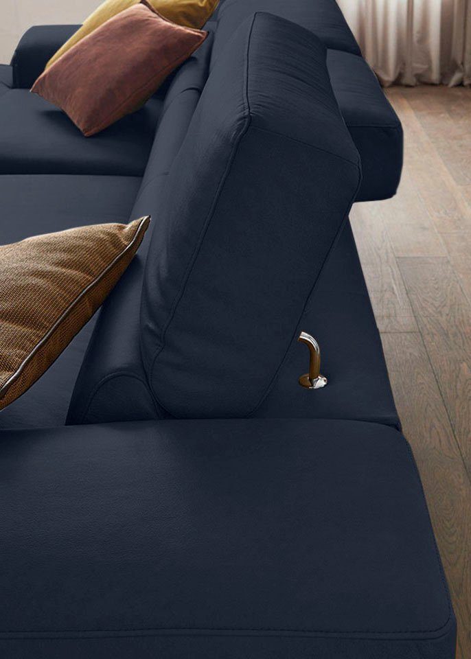 W.SCHILLIG Ecksofa piedroo, Designsofa mit tollem Sitzkomfort, bequem und elegant, L-Form, Kopfteilverstellung, wahlweise mit Sitztiefenverstellung, Breite 343cm