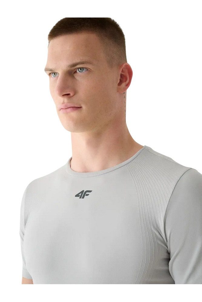 4F T-Shirt FNK M0975 (schnelltrocknend, nahtlos) hellgrau Herren
