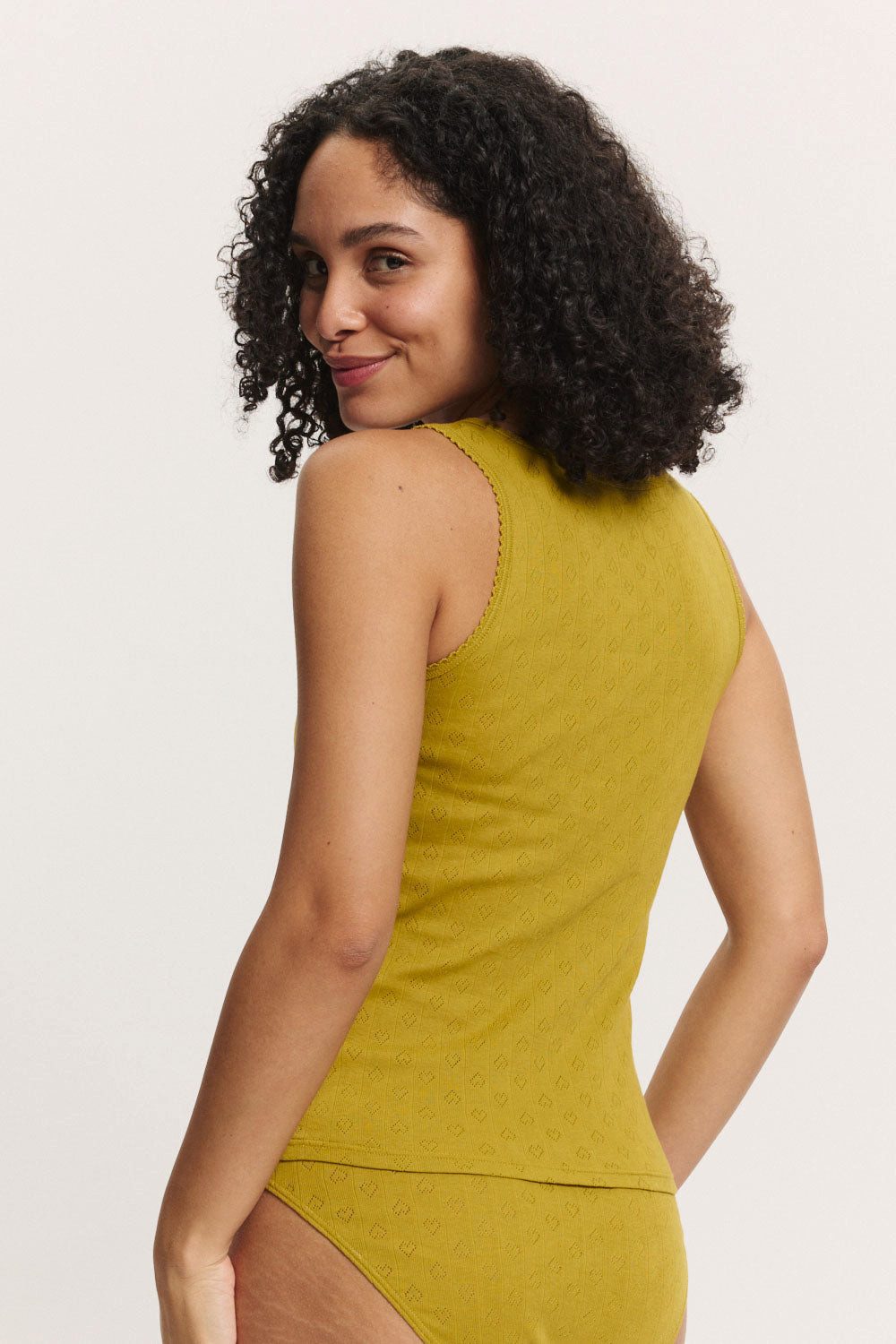 Tranquillo Shirttop Ajour-Top Rosaa aus Bio-Baumwolle Herzchen-Ajour-Muster