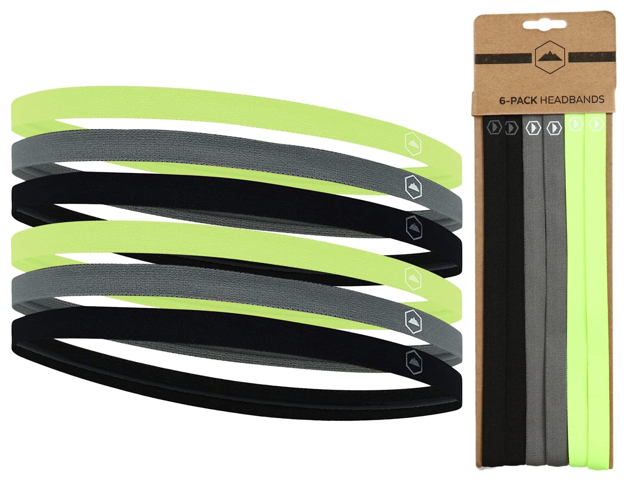 Tough Outfitters Stirnband Haarbänder Set - Sport Haarband Jungs für Laufen Fußball Training (6-St) Haarband Herren dünn elastisch - Sport Stirnband Herren Damen