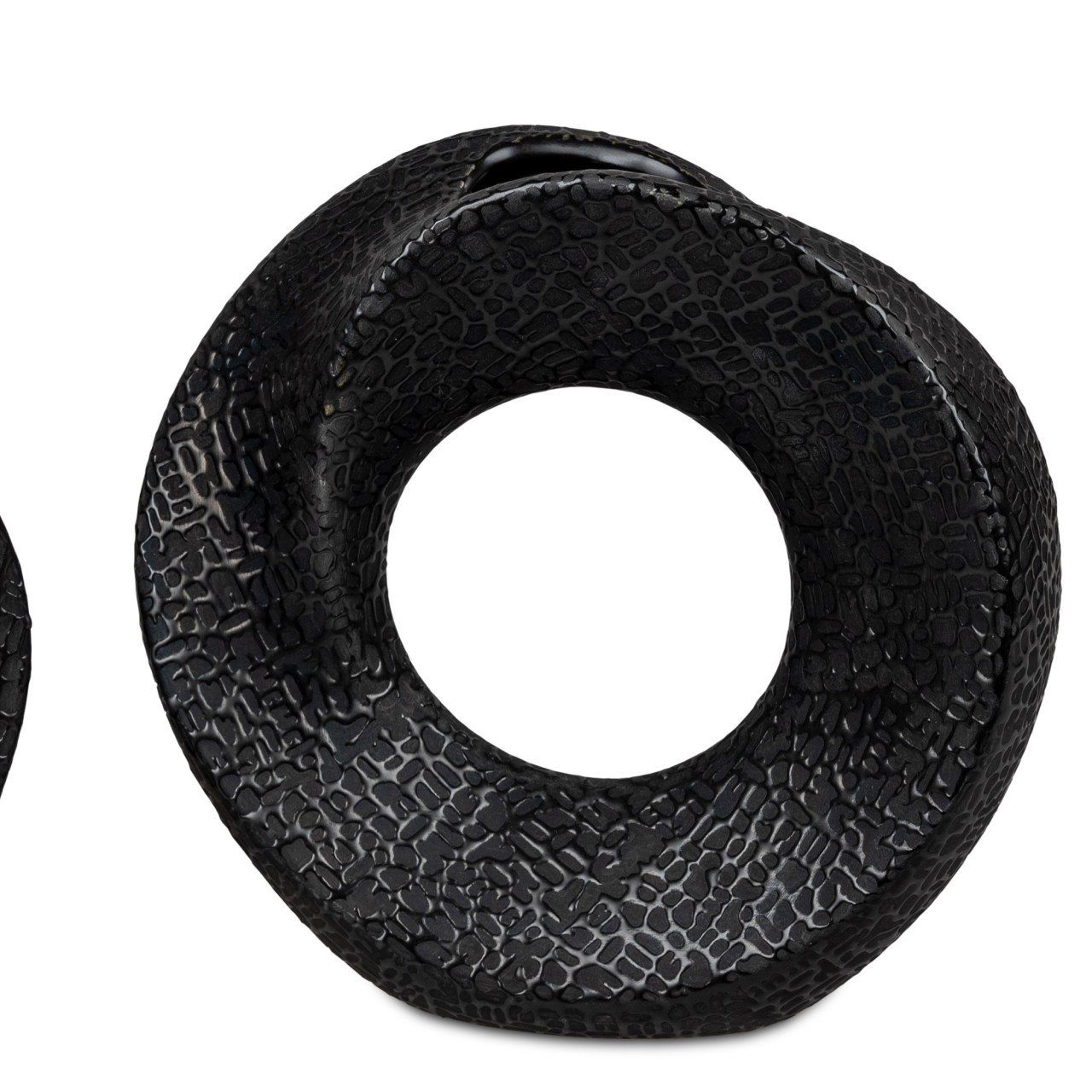formano Dekovase Modern D:22cm Black, B:23cm H:22cm Schwarz Keramik