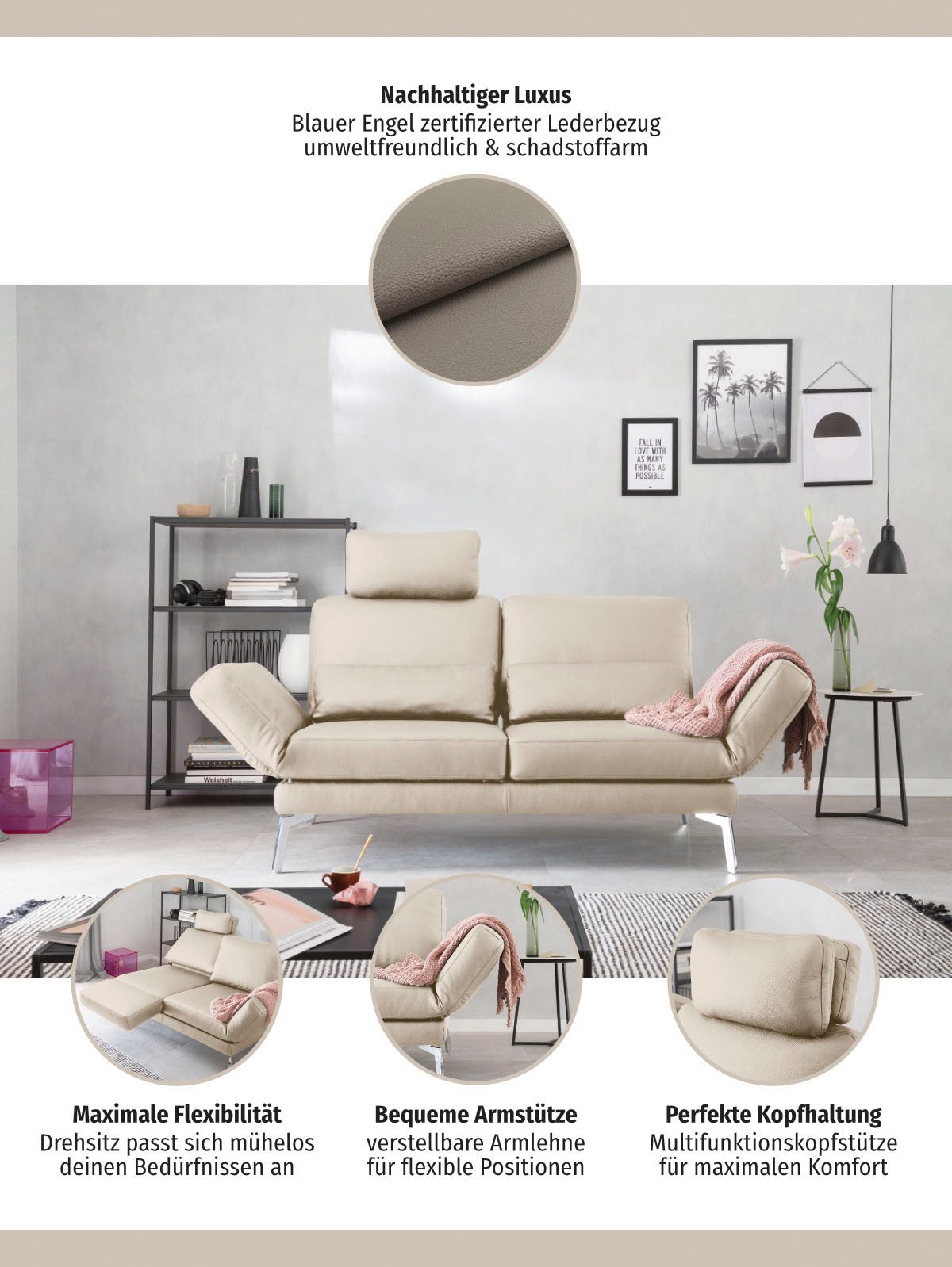 3C Candy 2-Sitzer Kairo, inklusive Drehsitz, Armlehnen- und Rückenverstellung