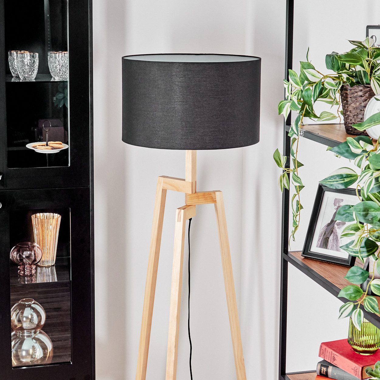 hofstein Stehlampe Stehlampe aus Metall/Holz im modernen Boho-Design, ohne günstig online kaufen