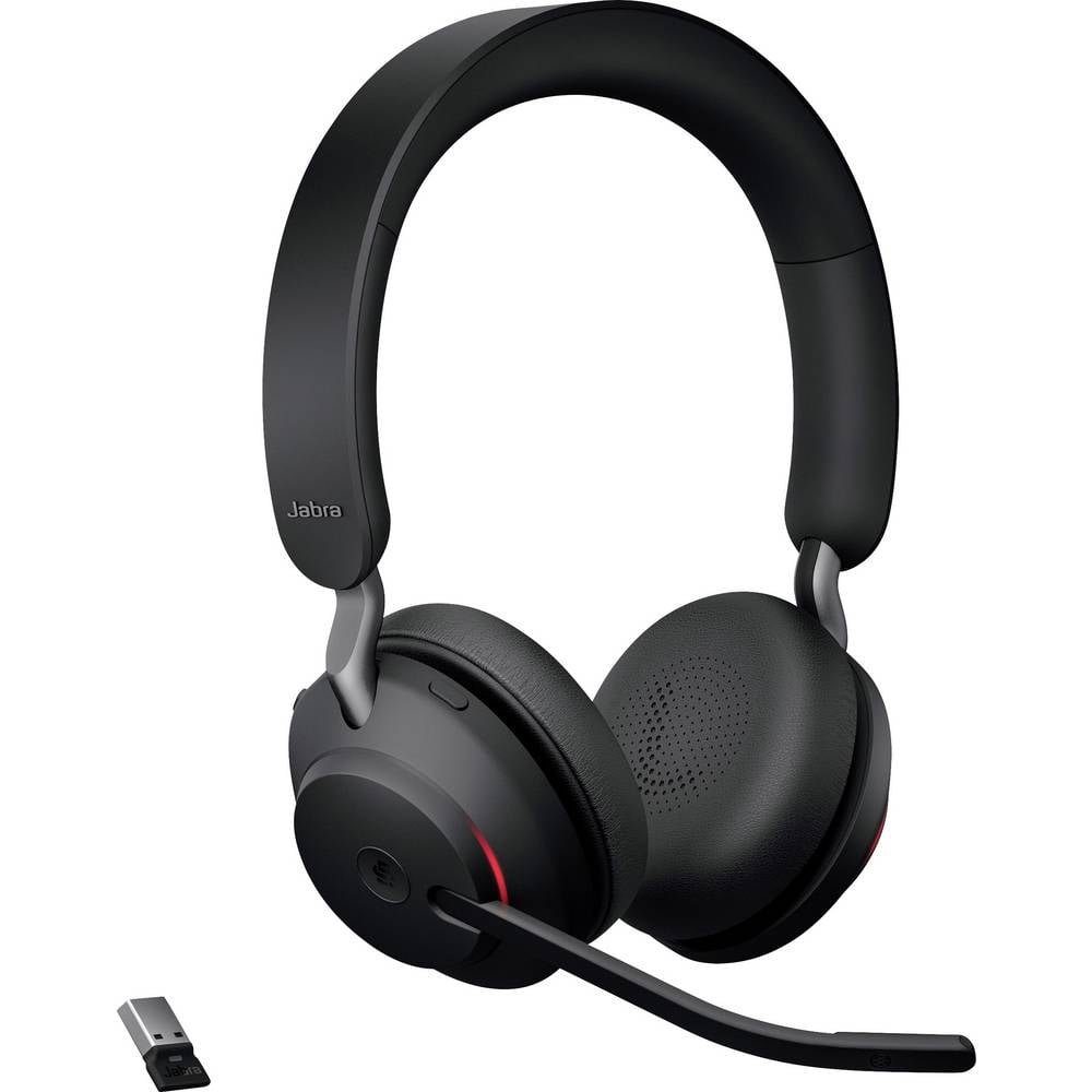 Jabra Evolve2 65 Stereo MS USB-A Bluetooth LS black Kopfhörer (Lautstärkeregelung, Batterieladeanzeige, Mikrofon-Stummschaltung)