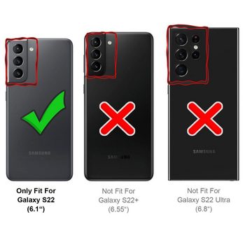 CoolGadget Handyhülle Black Series Handy Hülle für Samsung Galaxy S22 6,1 Zoll, Edle Silikon Schlicht Robust Schutzhülle für Samsung S22 5G Hülle