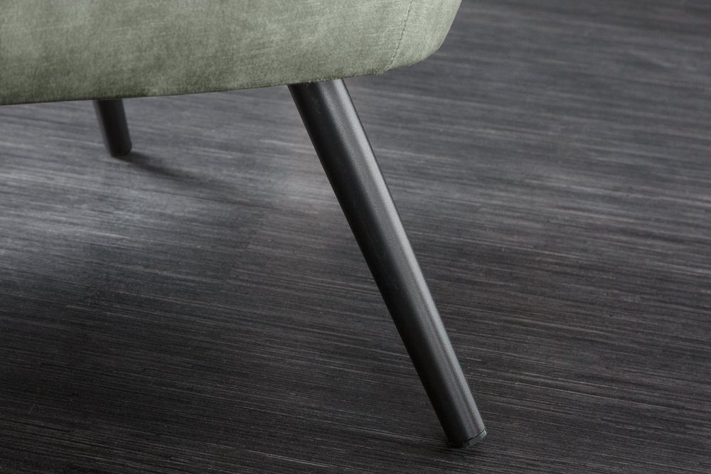 riess-ambiente Ohrensessel AMSTERDAM grün / schwarz (Einzelartikel, 1-St), Wohnzimmer · Samt · Metall · XL · Relax · Schlafzimmer · Retro Design – Bild 5 von 5