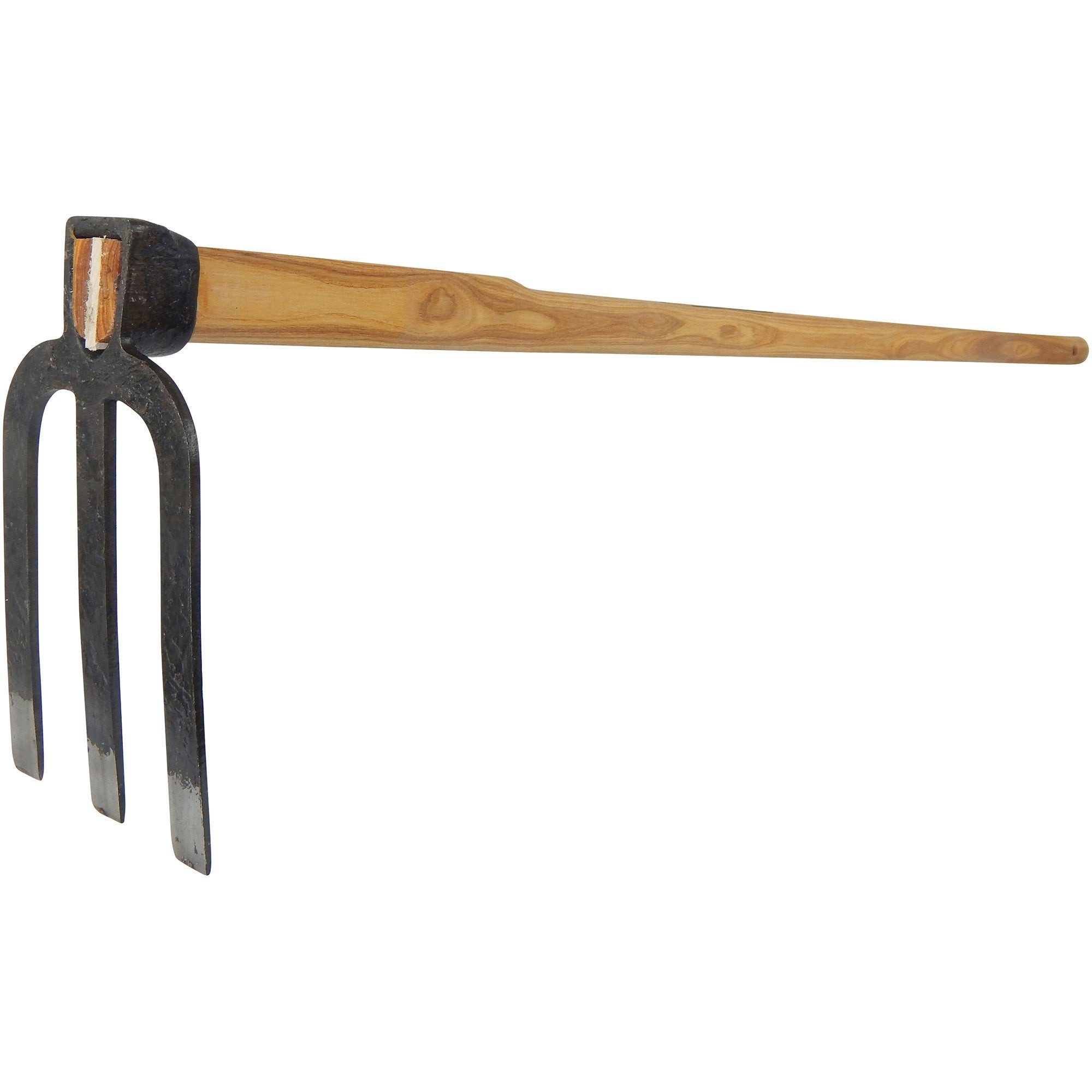 SHW Gartenhacke SHW Württembergischer Karst 3 Zinken mit Eschenstiel 135 cm, 12 cm Arbeitsbreite, Handgeschmiedet