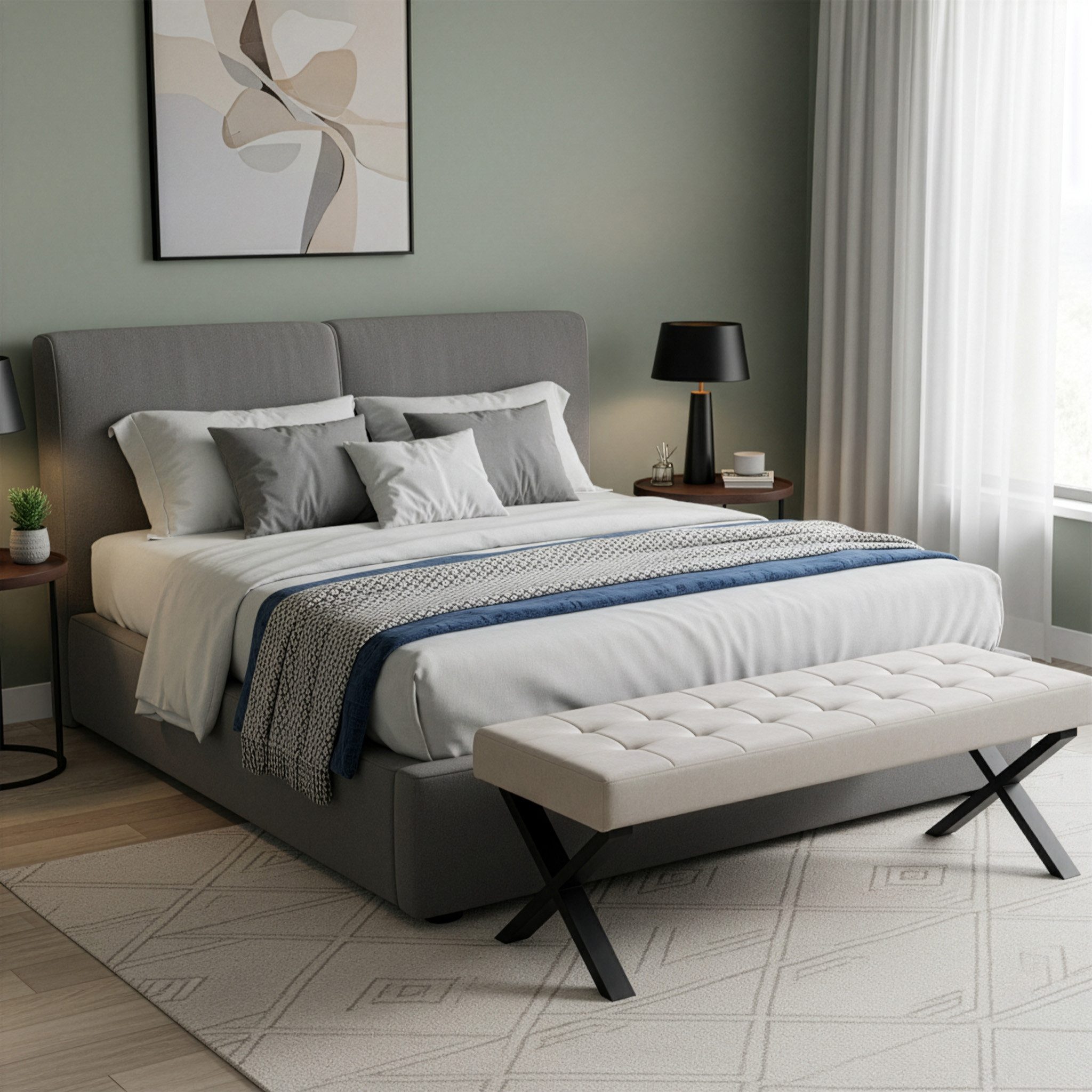 B&D home Essbank KAREN (1-St), gepolstert, Metallgestell, mit/ohne Rückenlehne, in 100/120/140/160cm