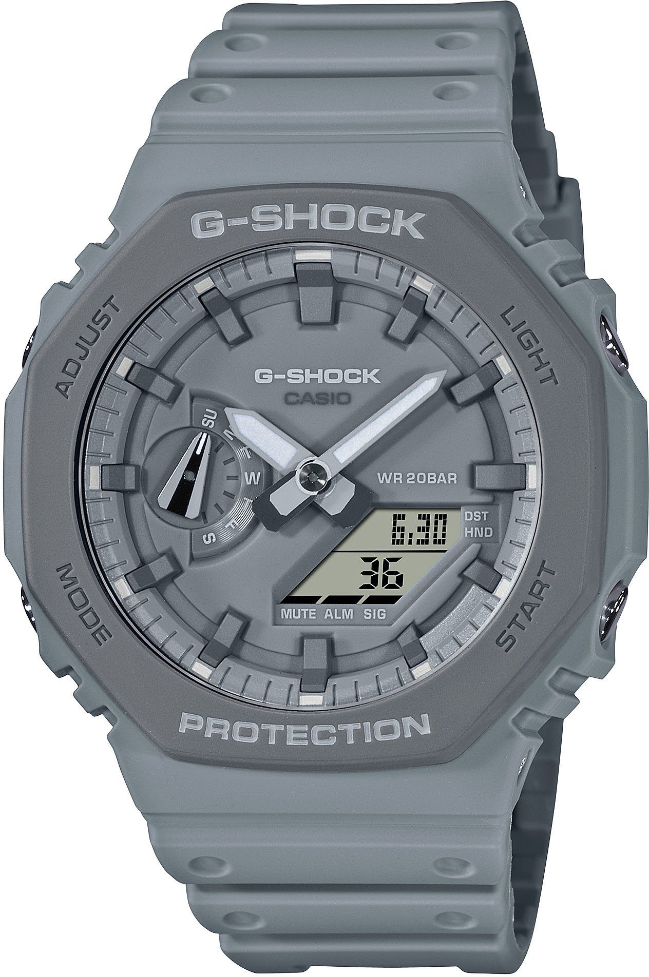 CASIO G-SHOCK Chronograph GA-2110ET-8AER, Quarzuhr, Armbanduhr, Herrenuhr, digital, bis 20 bar wasserdicht