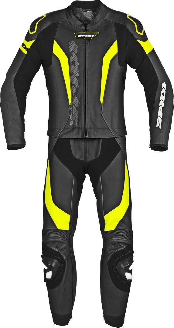 SpiDi Motorradkombi Laser Touring 2-Teiler Motorrad Lederkombi Black/Yellow