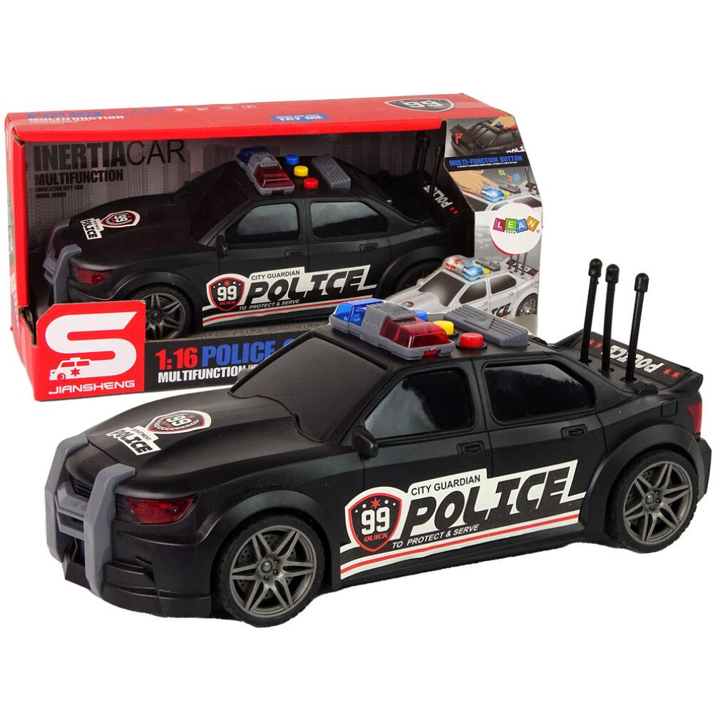 LEAN TOYS Spielzeug-Boot Lean Auto Sportowe Policja 1:16 Czarny D?wi?k