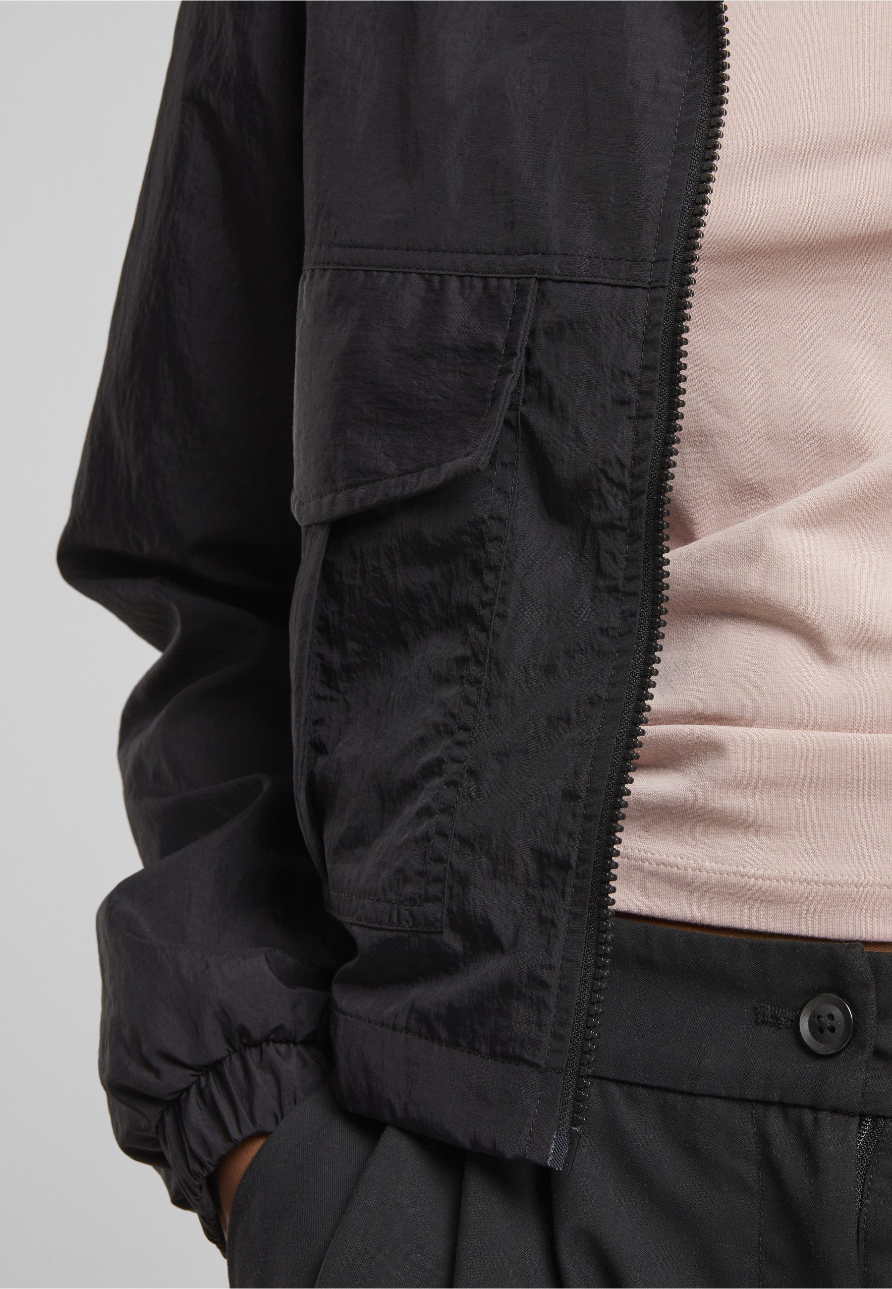 URBAN CLASSICS Windbreaker Urban Classics Ladies Short Crinkle Jacket (1-St)