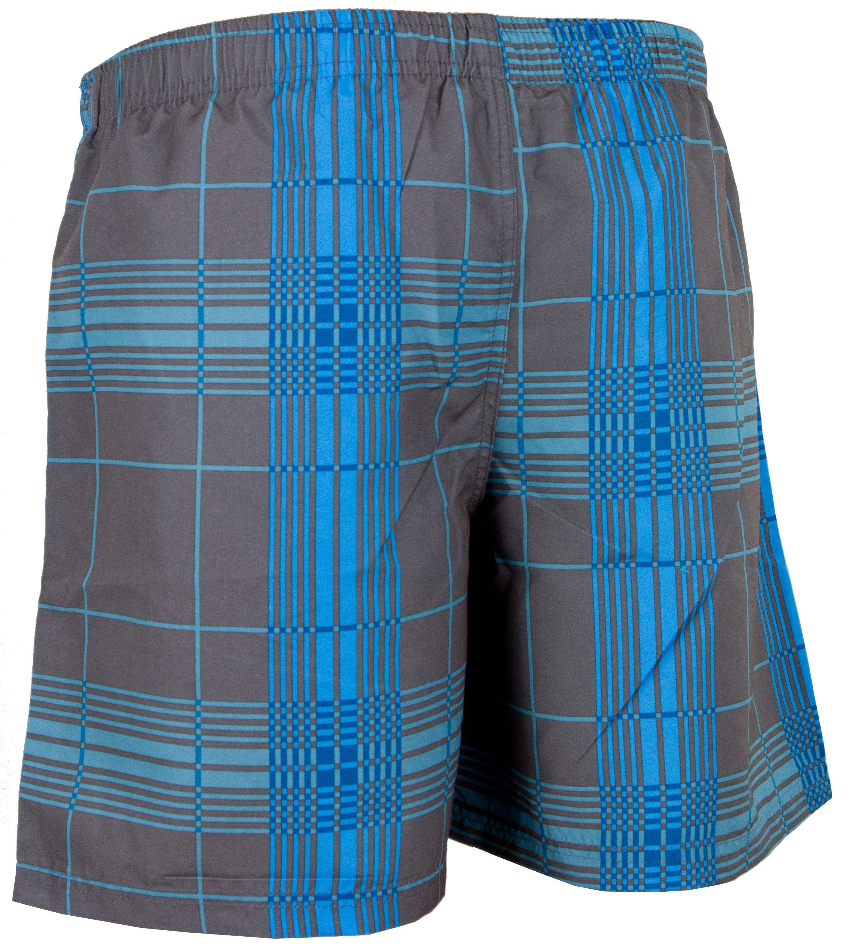 GUGGEN Mountain Badehose grau Badehose grau Badeshorts blau Schnelltrocknende kariertes blau Herren Boardshorts kariertes Beachshorts Muster